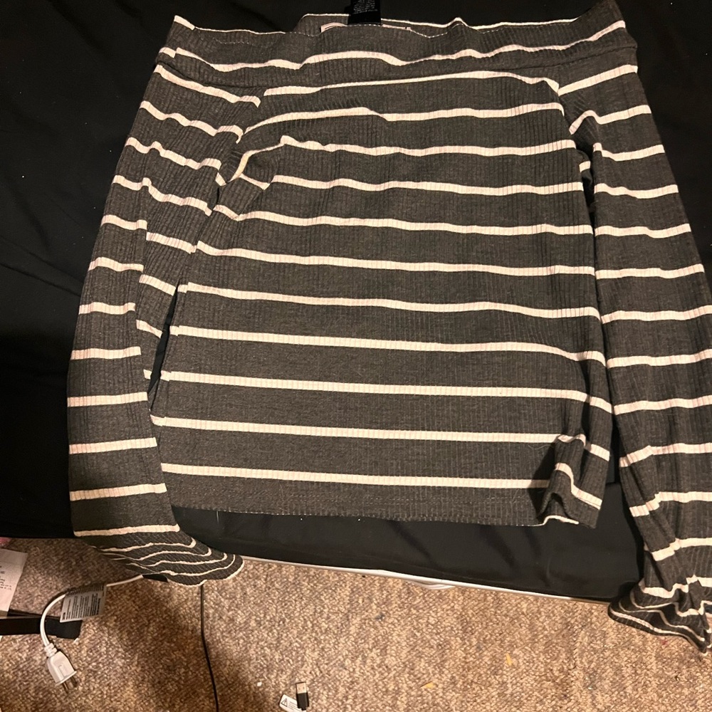 Crop top off the shoulder sweater